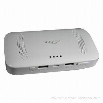 6,000mAh Portable Power Bank, High-quality Bluetooth Speaker with Two Charging USB Ports